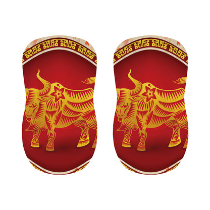 Chinese Ox Zodiac Sign Print Bar Stool Covers