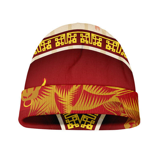 Chinese Ox Zodiac Sign Print Beanie