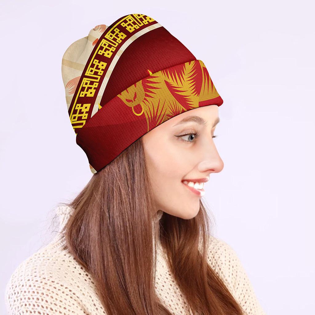 Chinese Ox Zodiac Sign Print Beanie