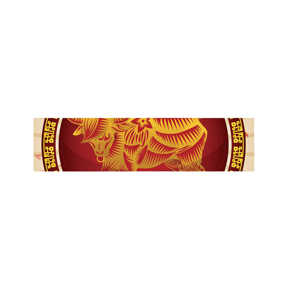 Chinese Ox Zodiac Sign Print Bed Runner