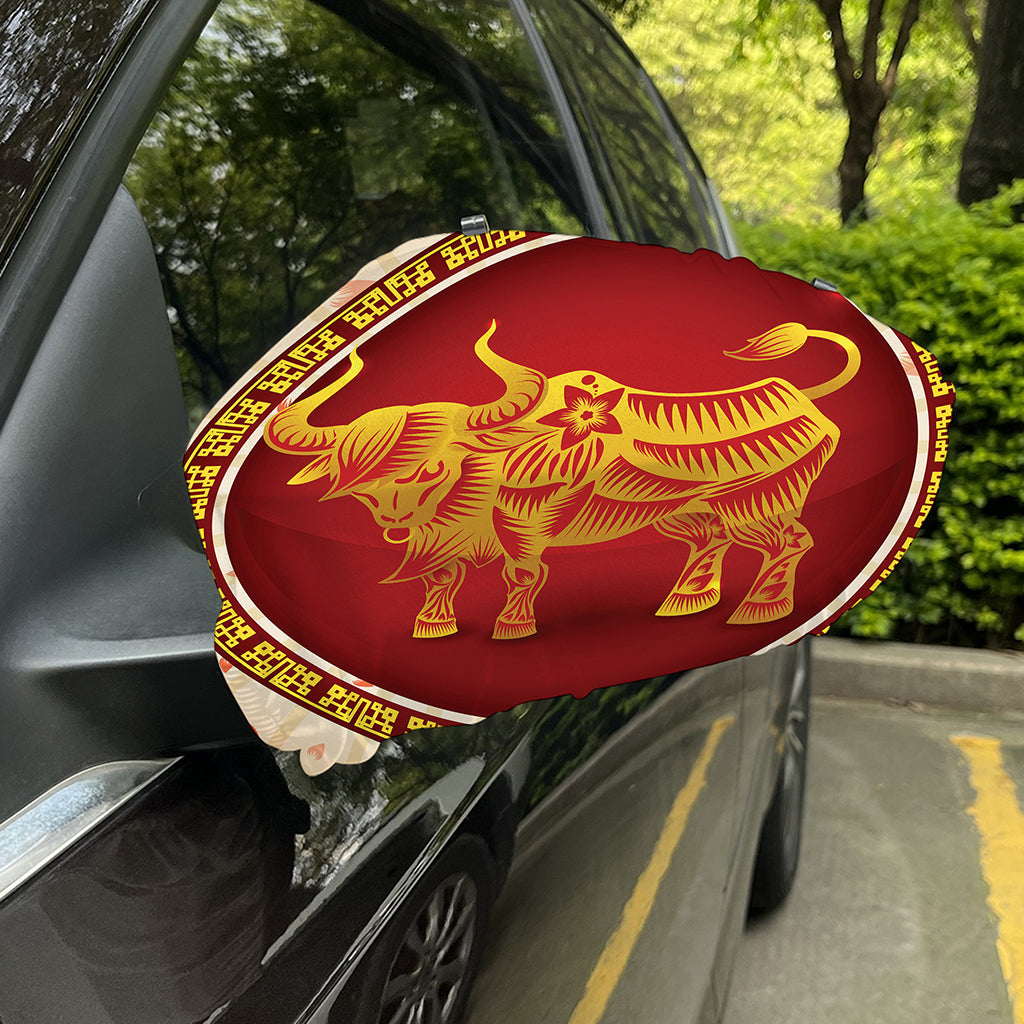 Chinese Ox Zodiac Sign Print Car Side Mirror Covers