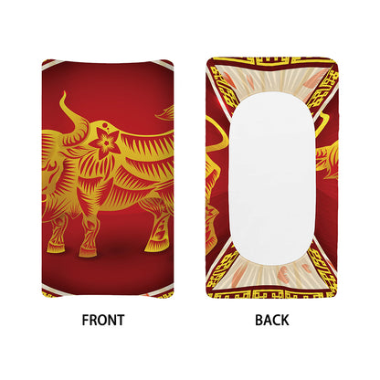 Chinese Ox Zodiac Sign Print Changing Pad Cover