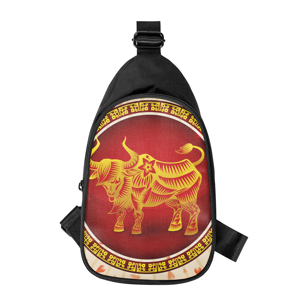 Chinese Ox Zodiac Sign Print Chest Bag