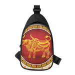 Chinese Ox Zodiac Sign Print Chest Bag