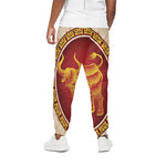 Chinese Ox Zodiac Sign Print Cotton Pants