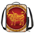 Chinese Ox Zodiac Sign Print Crossbody Lunch Bag