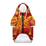 Chinese Ox Zodiac Sign Print Dog Zip Up Hoodie