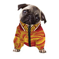 Chinese Ox Zodiac Sign Print Dog Zip Up Jacket