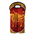 Chinese Ox Zodiac Sign Print Double Neoprene Wine Tote