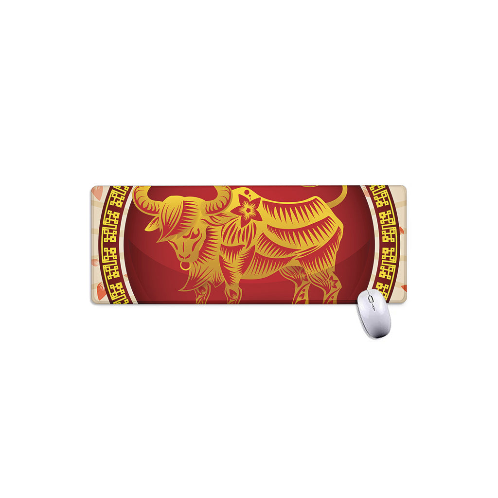 Chinese Ox Zodiac Sign Print Extended Mouse Pad