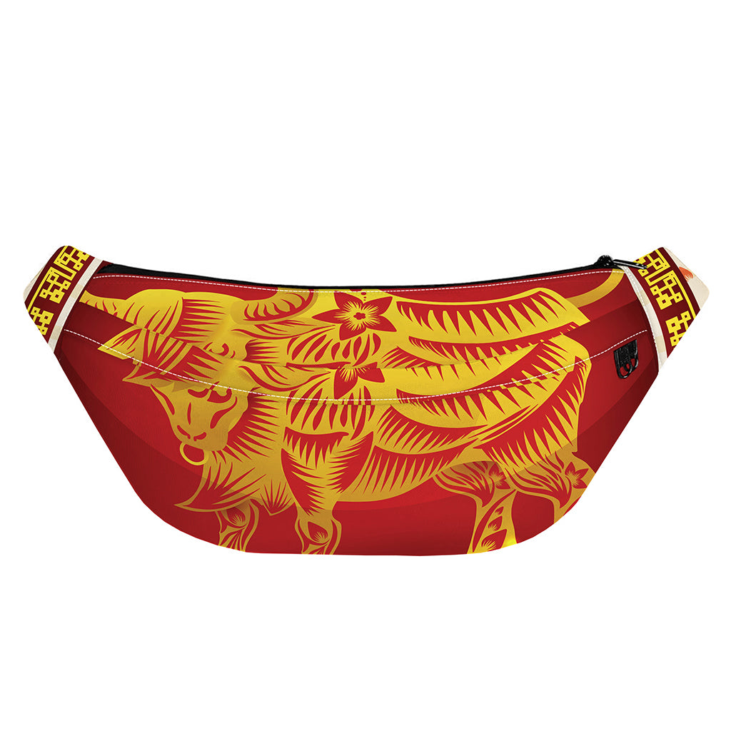 Chinese Ox Zodiac Sign Print Fanny Pack