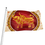 Chinese Ox Zodiac Sign Print Flag