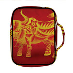 Chinese Ox Zodiac Sign Print Front Pocket Bible Bag
