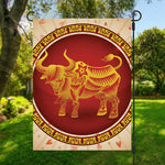 Chinese Ox Zodiac Sign Print Garden Flag