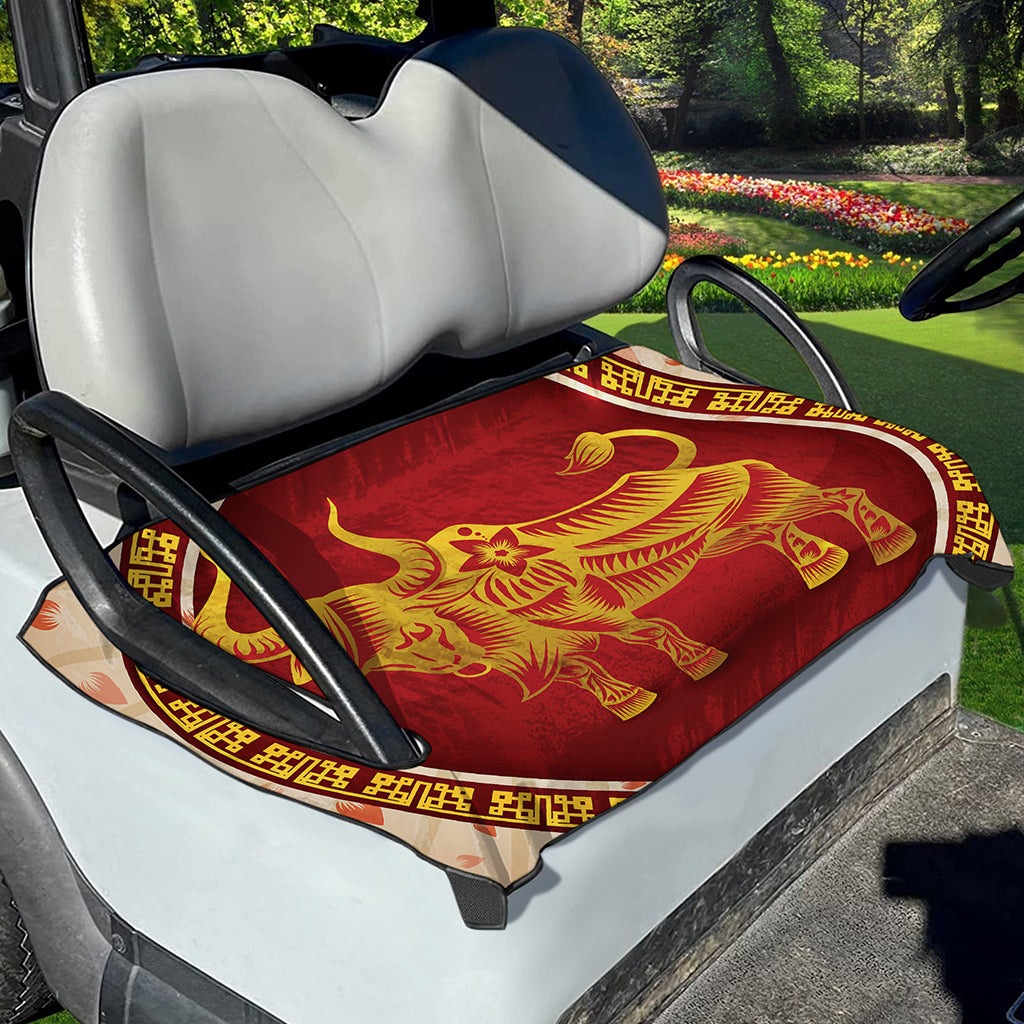 Chinese Ox Zodiac Sign Print Golf Cart Seat Cover