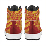 Chinese Ox Zodiac Sign Print High Top Leather Sneakers