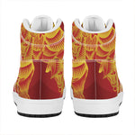 Chinese Ox Zodiac Sign Print High Top Leather Sneakers