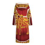 Chinese Ox Zodiac Sign Print Hooded Bathrobe