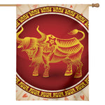 Chinese Ox Zodiac Sign Print House Flag