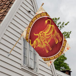 Chinese Ox Zodiac Sign Print House Flag