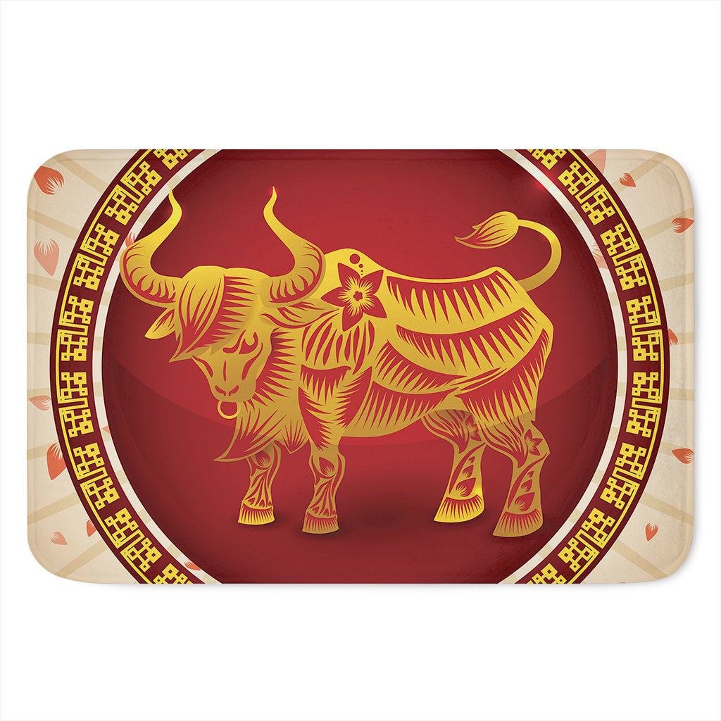 Chinese Ox Zodiac Sign Print Indoor Door Mat