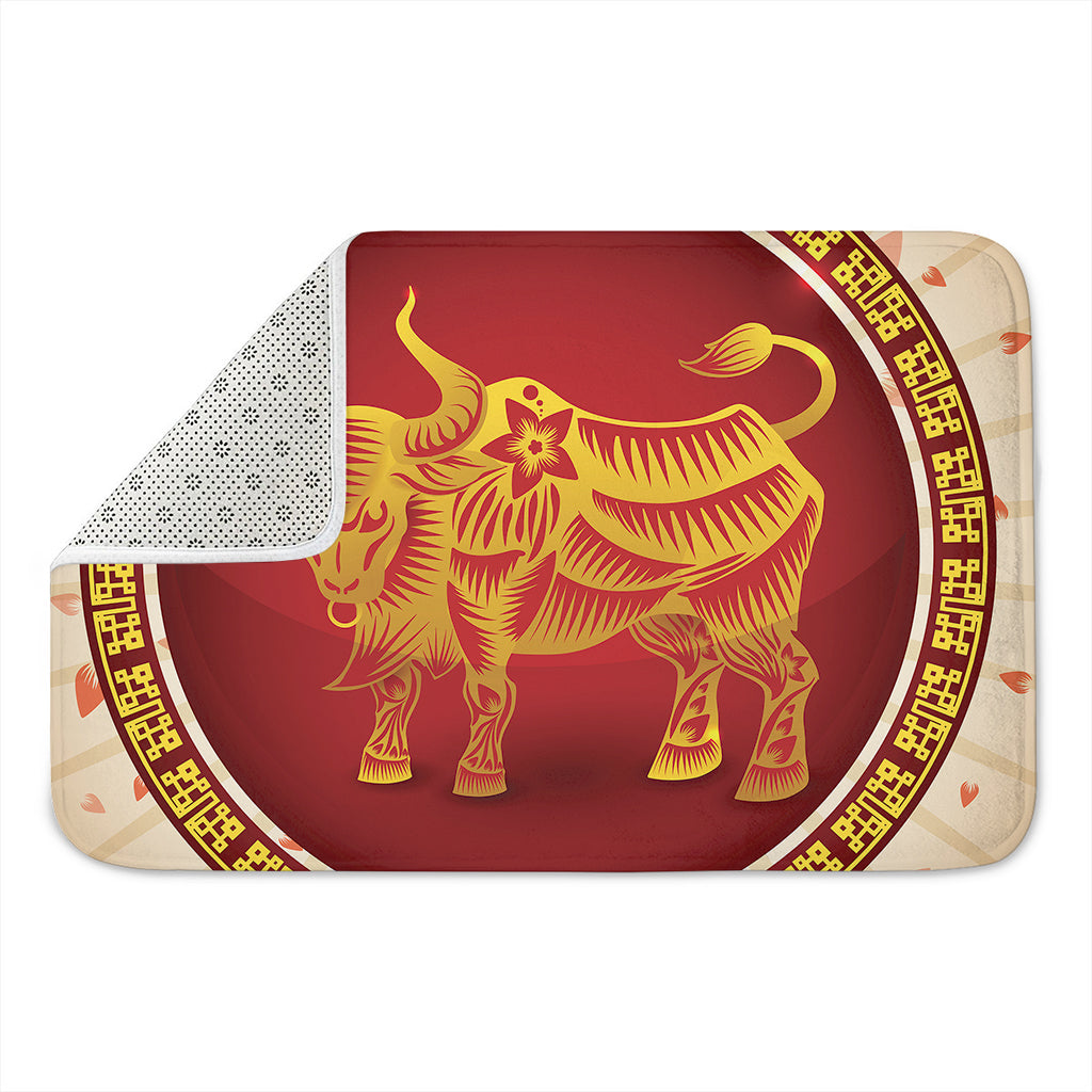 Chinese Ox Zodiac Sign Print Indoor Door Mat