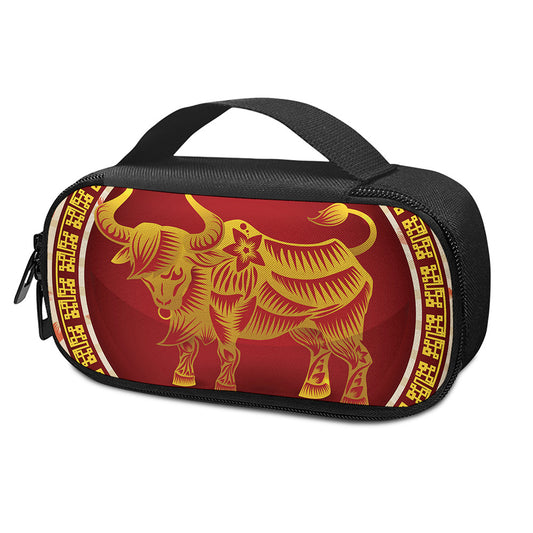 Chinese Ox Zodiac Sign Print Insulin Cooler Travel Case