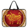 Chinese Ox Zodiac Sign Print Laptop Sleeve With Handle