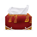 Chinese Ox Zodiac Sign Print Leather Tissue Box Cover