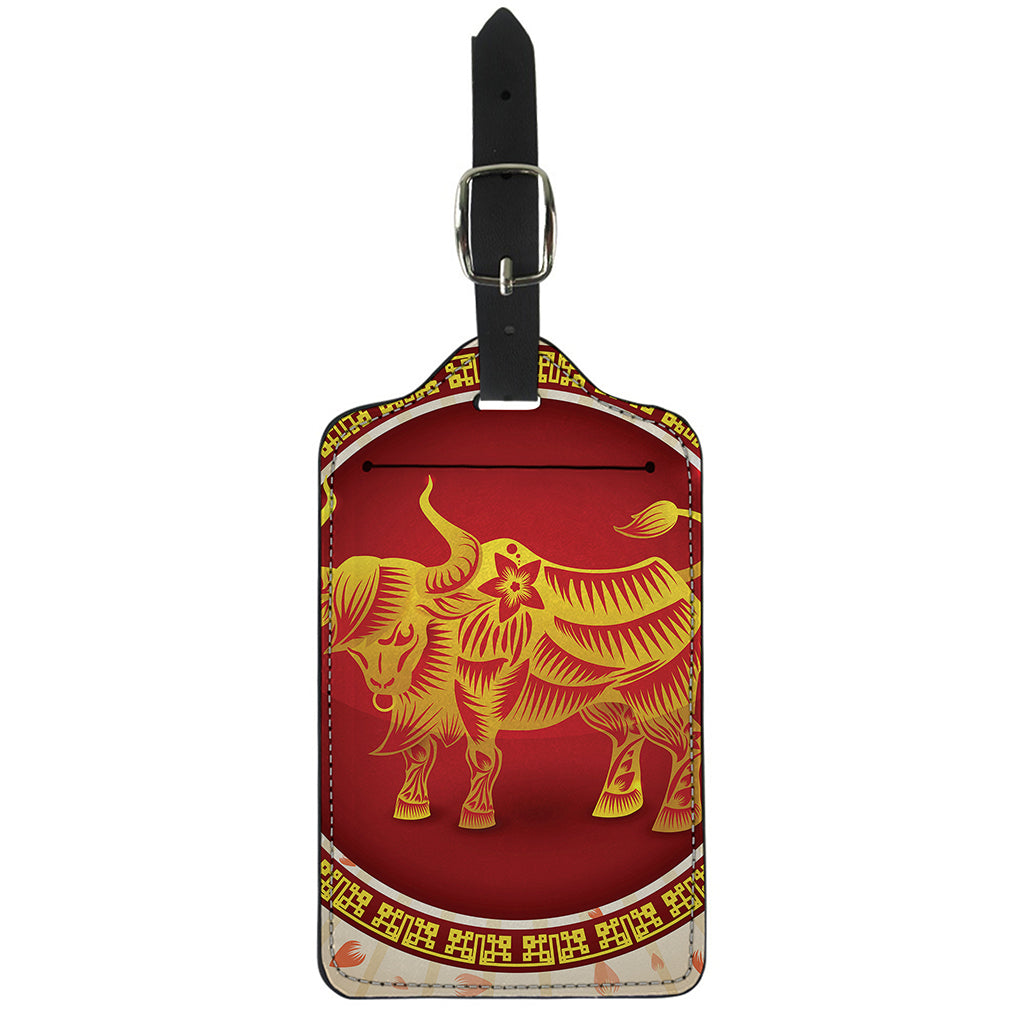 Chinese Ox Zodiac Sign Print Luggage Tag
