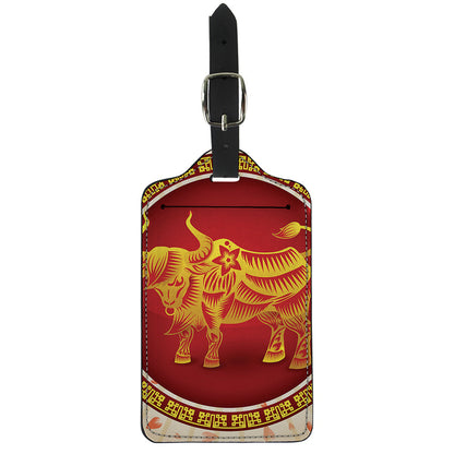 Chinese Ox Zodiac Sign Print Luggage Tag