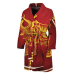 Chinese Ox Zodiac Sign Print Men's Bathrobe