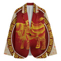 Chinese Ox Zodiac Sign Print Men's Blazer