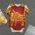 Chinese Ox Zodiac Sign Print Men's Bodysuit