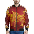 Chinese Ox Zodiac Sign Print Men's Bomber Jacket