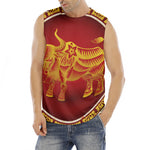 Chinese Ox Zodiac Sign Print Men's Fitness Tank Top