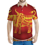 Chinese Ox Zodiac Sign Print Men's Polo Shirt