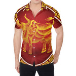 Chinese Ox Zodiac Sign Print Men's Shirt