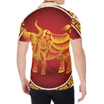 Chinese Ox Zodiac Sign Print Men's Shirt