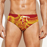 Chinese Ox Zodiac Sign Print Men's Swim Briefs