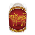Chinese Ox Zodiac Sign Print Mesh Laundry Hamper