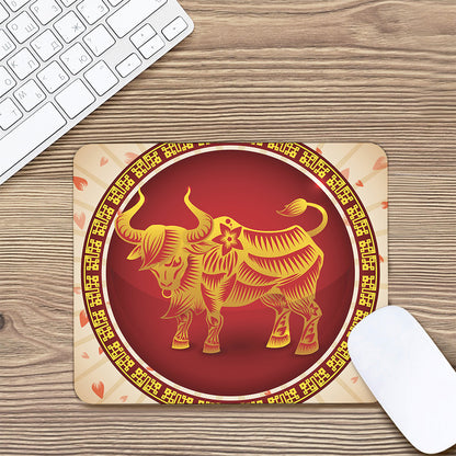 Chinese Ox Zodiac Sign Print Mouse Pad