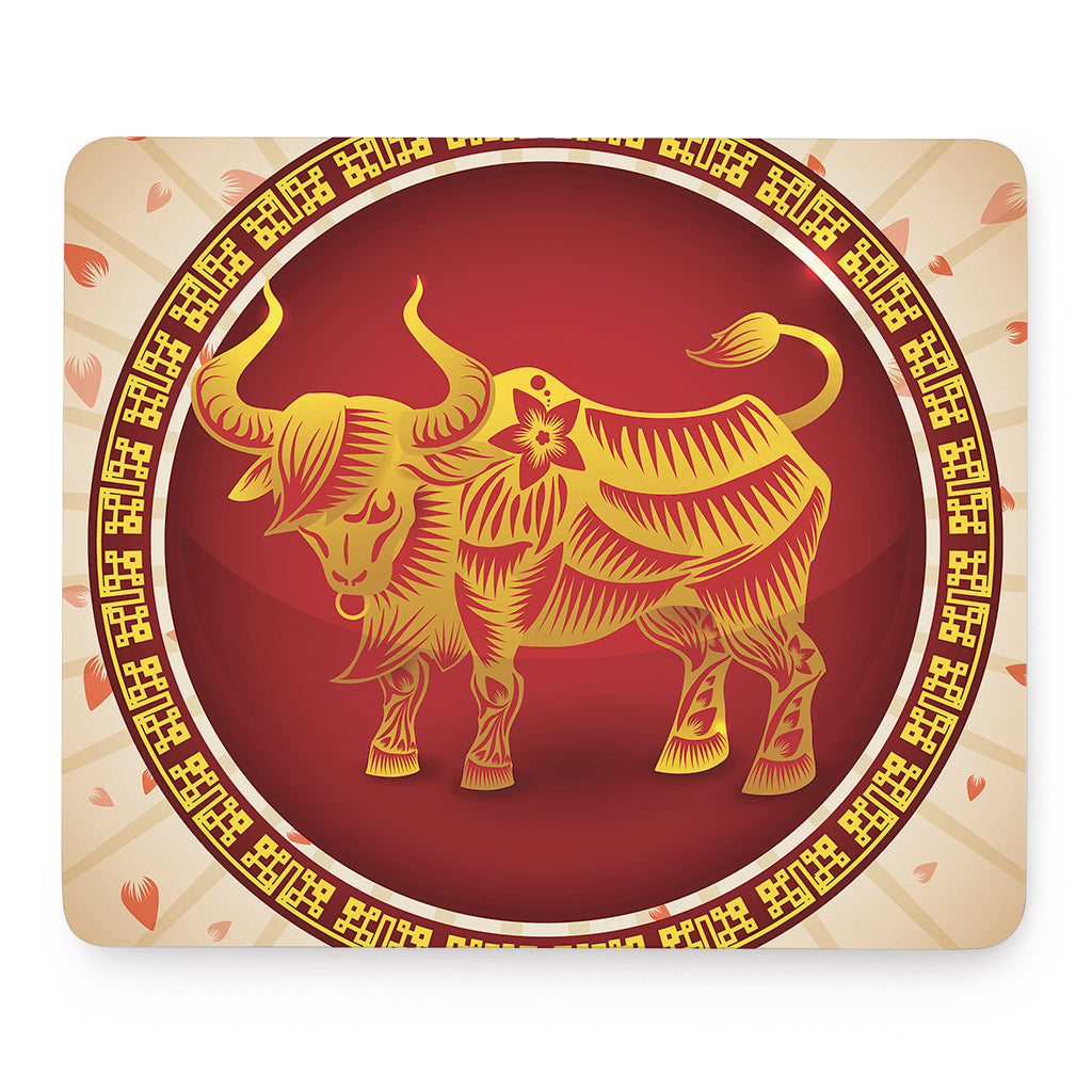Chinese Ox Zodiac Sign Print Mouse Pad
