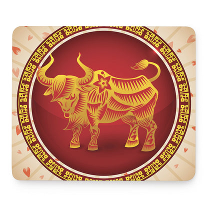 Chinese Ox Zodiac Sign Print Mouse Pad