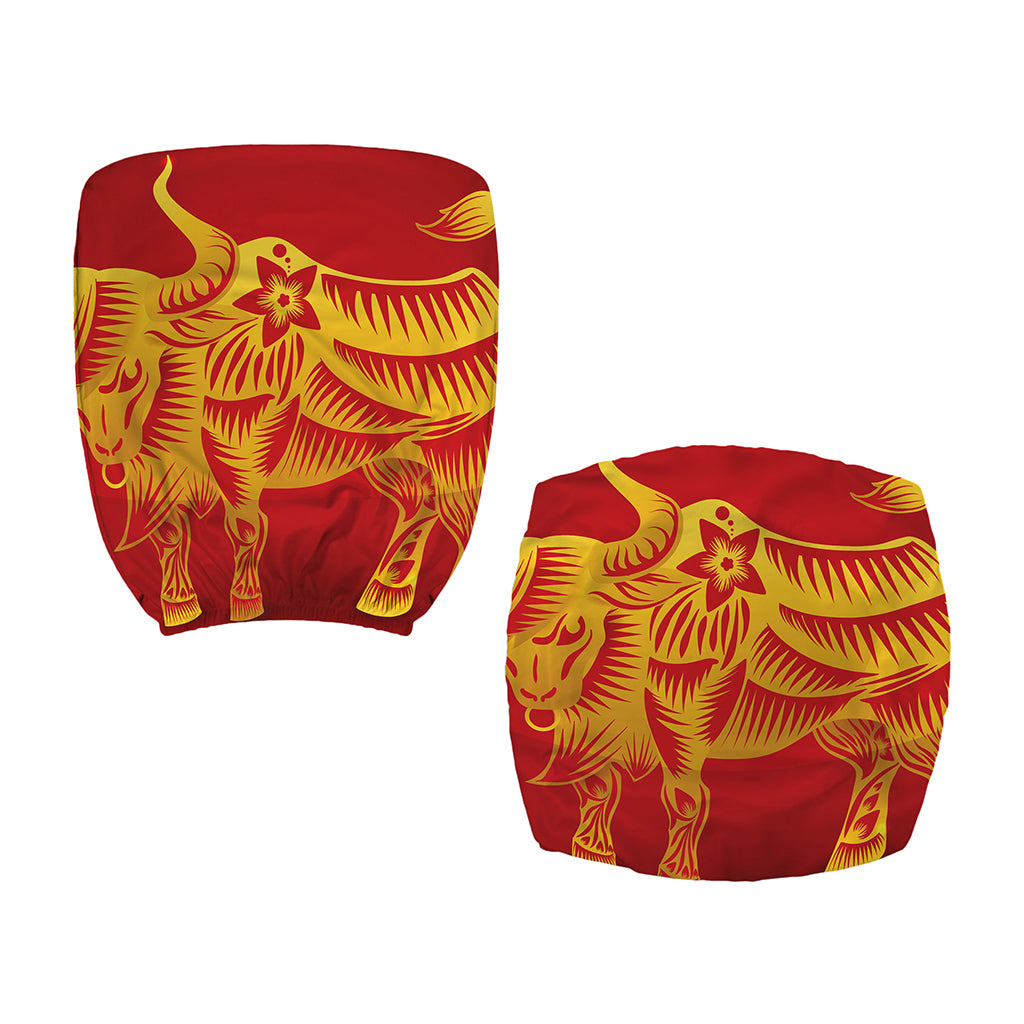 Chinese Ox Zodiac Sign Print Office Chair Cover