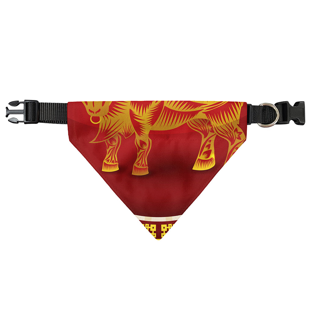 Chinese Ox Zodiac Sign Print Over The Collar Dog Bandana