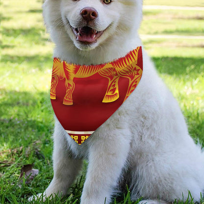Chinese Ox Zodiac Sign Print Over The Collar Dog Bandana