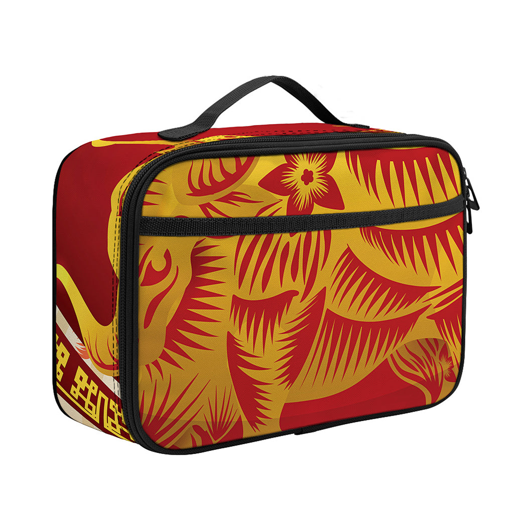 Chinese Ox Zodiac Sign Print Portable Lunch Bag