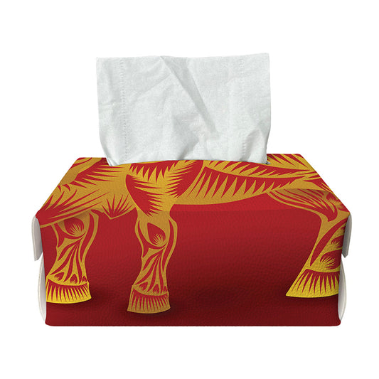 Chinese Ox Zodiac Sign Print Rectangle Tissue Box Cover