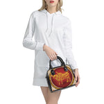 Chinese Ox Zodiac Sign Print Shoulder Handbag